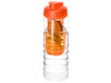 H2O Active® Treble 750 ml Flasche mit Klappdeckel und Infusor, transparent, orange bedrucken, Art.-Nr. 21088105