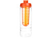 H2O Active® Treble 750 ml Flasche mit Klappdeckel und Infusor, transparent, orange bedrucken, Art.-Nr. 21088105