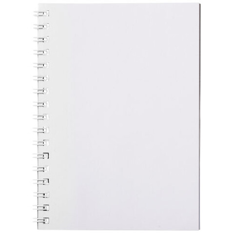 Desk-Mate® A6 Notizbuch mit Kunststoff Cover und Spiralbindung, weiss bedrucken, Art.-Nr. 21248002 Desk-Mate® A6 Notizbuch mit Kunststoff Cover und Spiralbindung, weiss bedrucken, Art.-Nr. 21248002