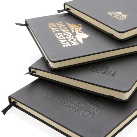 Standard A5 Notizbuch mit PU-Hardcover schwarz bedrucken, Art.-Nr. P773.241