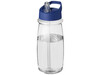 H2O Active® Pulse 600 ml Sportflasche mit Ausgussdeckel, transparent, blau bedrucken, Art.-Nr. 21088201