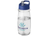 H2O Active® Pulse 600 ml Sportflasche mit Ausgussdeckel, transparent, blau bedrucken, Art.-Nr. 21088201