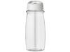 H2O Active® Pulse 600 ml Sportflasche mit Ausgussdeckel, transparent, weiss bedrucken, Art.-Nr. 21088203