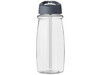 H2O Active® Pulse 600 ml Sportflasche mit Ausgussdeckel, transparent, storm grey bedrucken, Art.-Nr. 21088211
