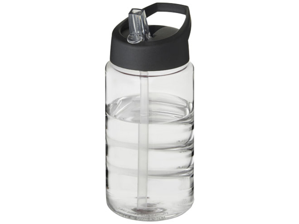 H2O Active® Bop 500 ml Sportflasche mit Ausgussdeckel, transparent, schwarz bedrucken, Art.-Nr. 21088300