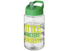 H2O Active® Bop 500 ml Sportflasche mit Ausgussdeckel, transparent, grün bedrucken, Art.-Nr. 21088302