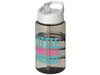 H2O Active® Bop 500 ml Sportflasche mit Ausgussdeckel, kohle, weiss bedrucken, Art.-Nr. 21088309