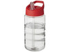 H2O Active® Bop 500 ml Sportflasche mit Ausgussdeckel, transparent, rot bedrucken, Art.-Nr. 21088310