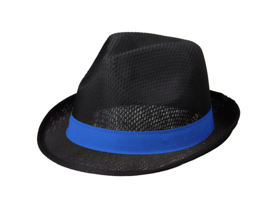 Tribly Hut mit Band, schwarz, blau bedrucken, Art.-Nr. 11107015