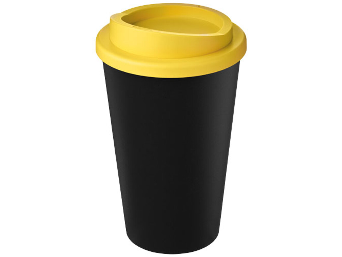 Americano® Eco 350 ml recycelter Becher, schwarz, gelb bedrucken, Art.-Nr. 21042201