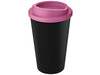 Americano® Eco 350 ml recycelter Becher, schwarz, rosa bedrucken, Art.-Nr. 21042204
