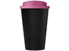 Americano® Eco 350 ml recycelter Becher, schwarz, rosa bedrucken, Art.-Nr. 21042204