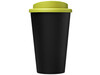 Americano® Eco 350 ml recycelter Becher, schwarz, limone bedrucken, Art.-Nr. 21042209