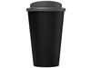 Americano® Eco 350 ml recycelter Becher, schwarz, grau bedrucken, Art.-Nr. 21042211
