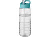 H2O Active® Treble 750 ml Sportflasche mit Ausgussdeckel, transparent, aquablau bedrucken, Art.-Nr. 21087705