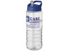 H2O Active® Treble 750 ml Sportflasche mit Ausgussdeckel, transparent, blau bedrucken, Art.-Nr. 21087706