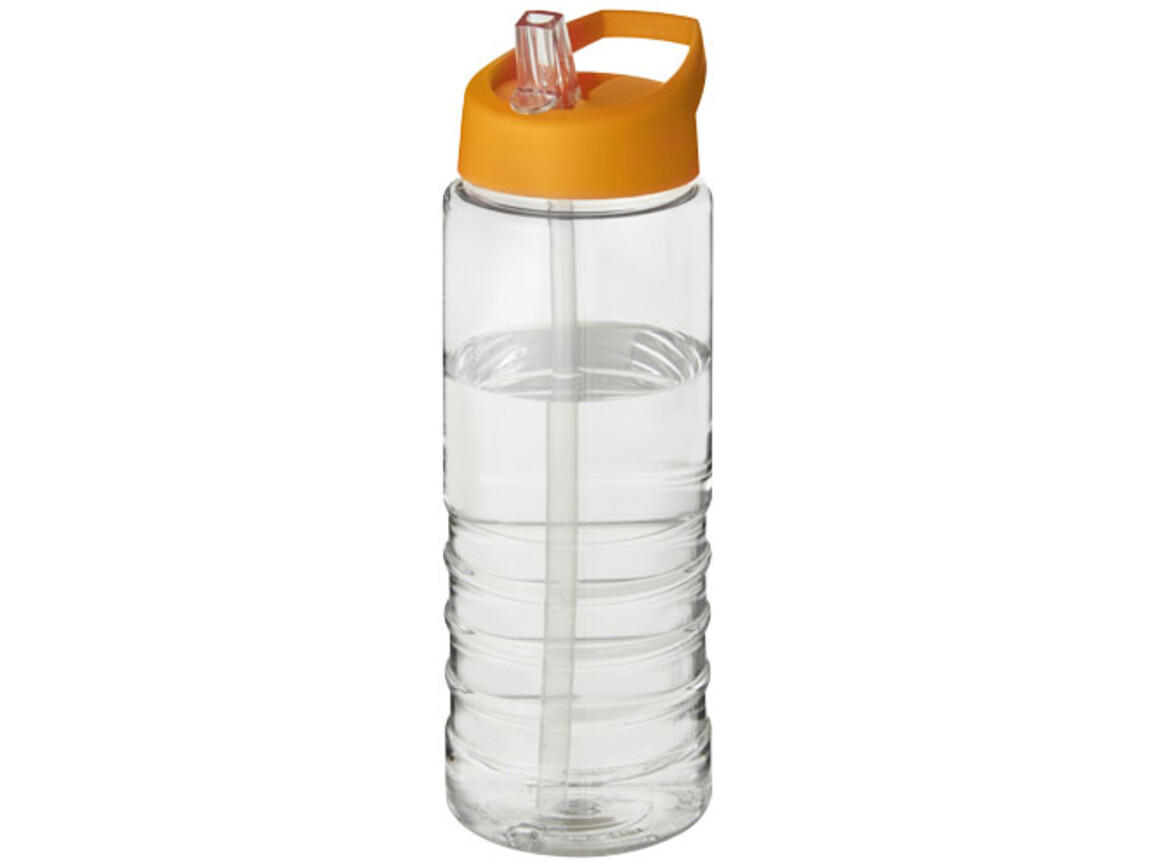 H2O Active® Treble 750 ml Sportflasche mit Ausgussdeckel, transparent, orange bedrucken, Art.-Nr. 21087709