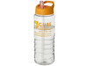 H2O Active® Treble 750 ml Sportflasche mit Ausgussdeckel, transparent, orange bedrucken, Art.-Nr. 21087709