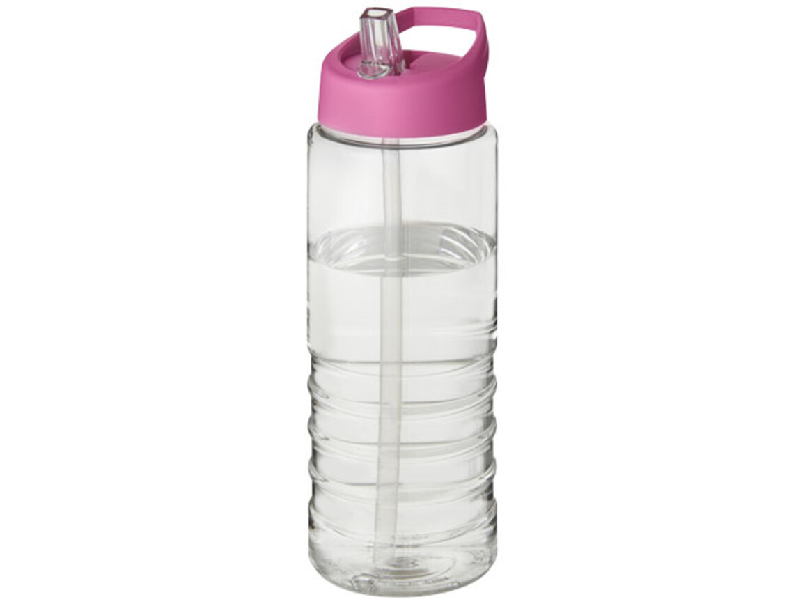 H2O Active® Treble 750 ml Sportflasche mit Ausgussdeckel, transparent, rosa bedrucken, Art.-Nr. 21087710