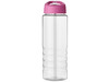 H2O Active® Treble 750 ml Sportflasche mit Ausgussdeckel, transparent, rosa bedrucken, Art.-Nr. 21087710