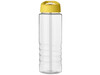 H2O Active® Treble 750 ml Sportflasche mit Ausgussdeckel, transparent, gelb bedrucken, Art.-Nr. 21087713