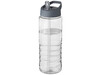 H2O Active® Treble 750 ml Sportflasche mit Ausgussdeckel, transparent, storm grey bedrucken, Art.-Nr. 21087714