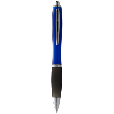 Nash Kugelschreiber farbig mit schwarzem Griff (schwarze Mine), blau, schwarz bedrucken, Art.-Nr. 10608504 Nash Kugelschreiber farbig mit schwarzem Griff (schwarze Mine), blau, schwarz bedrucken, Art.-Nr. 10608504