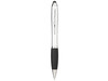 Nash Stylus bunter Kugelschreiber mit schwarzem Griff, silber, schwarz bedrucken, Art.-Nr. 10639201