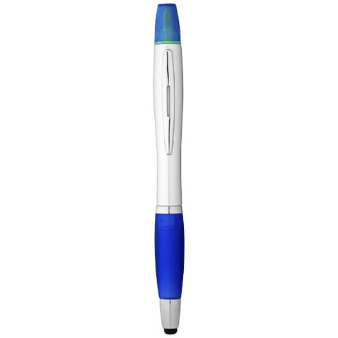 Nash Stylus Kugelschreiber und Marker (schwarze Mine), silber, royalblau bedrucken, Art.-Nr. 10658101 Nash Stylus Kugelschreiber und Marker (schwarze Mine), silber, royalblau bedrucken, Art.-Nr. 10658101