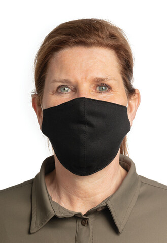 Wiederverwendbare 2-lagige Baumwoll-Gesichtsmaske schwarz bedrucken, Art.-Nr. P265.891 Wiederverwendbare 2-lagige Baumwoll-Gesichtsmaske schwarz bedrucken, Art.-Nr. P265.891