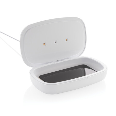 UV-C Sterilisations-Box mit 5W Wireless Charger weiß bedrucken, Art.-Nr. P301.113 UV-C Sterilisations-Box mit 5W Wireless Charger weiß bedrucken, Art.-Nr. P301.113