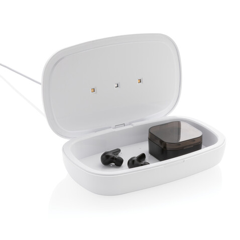 UV-C Sterilisations-Box mit 5W Wireless Charger weiß bedrucken, Art.-Nr. P301.113 UV-C Sterilisations-Box mit 5W Wireless Charger weiß bedrucken, Art.-Nr. P301.113