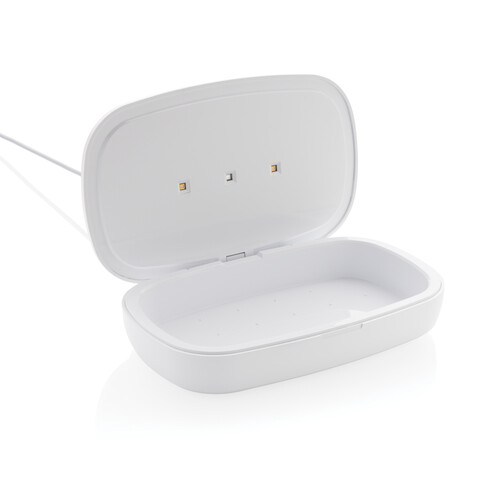 UV-C Sterilisations-Box mit 5W Wireless Charger weiß bedrucken, Art.-Nr. P301.113 UV-C Sterilisations-Box mit 5W Wireless Charger weiß bedrucken, Art.-Nr. P301.113