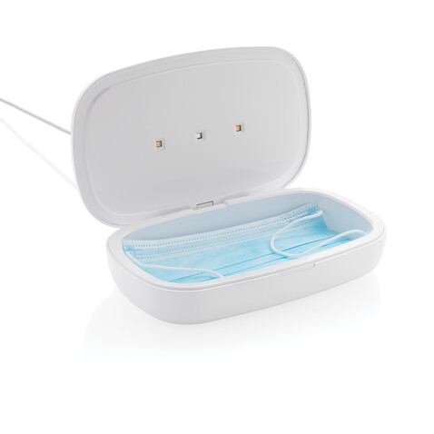 UV-C Sterilisations-Box mit 5W Wireless Charger weiß bedrucken, Art.-Nr. P301.113 UV-C Sterilisations-Box mit 5W Wireless Charger weiß bedrucken, Art.-Nr. P301.113