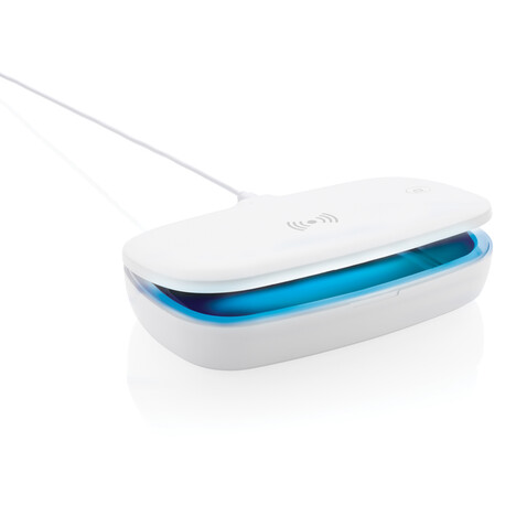 UV-C Sterilisations-Box mit 5W Wireless Charger weiß bedrucken, Art.-Nr. P301.113 UV-C Sterilisations-Box mit 5W Wireless Charger weiß bedrucken, Art.-Nr. P301.113