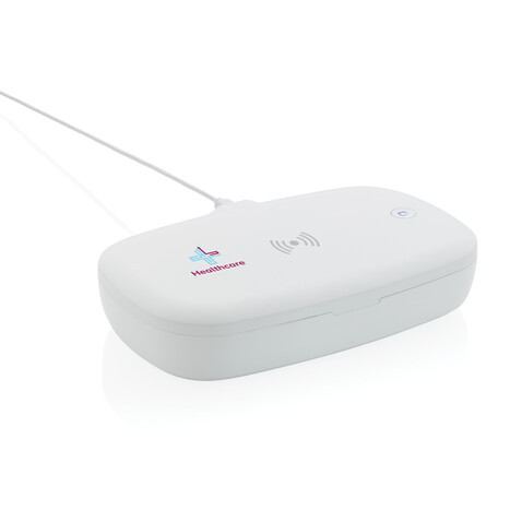 UV-C Sterilisations-Box mit 5W Wireless Charger weiß bedrucken, Art.-Nr. P301.113 UV-C Sterilisations-Box mit 5W Wireless Charger weiß bedrucken, Art.-Nr. P301.113