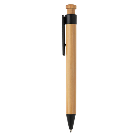 Bambus Stift mit Wheatstraw-Clip schwarz bedrucken, Art.-Nr. P610.541 Bambus Stift mit Wheatstraw-Clip schwarz bedrucken, Art.-Nr. P610.541