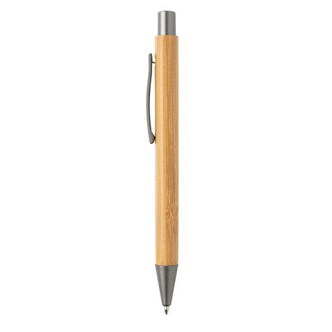 Slim Design Bambus Stift braun, silber bedrucken, Art.-Nr. P610.569 Slim Design Bambus Stift braun, silber bedrucken, Art.-Nr. P610.569