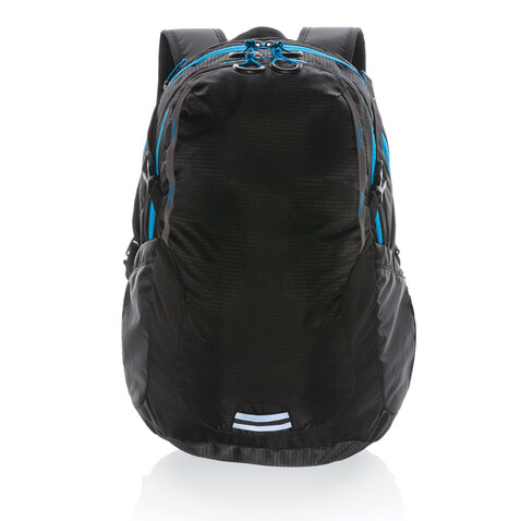 Explorer Ribstop mittlerer Wanderrucksack 26L PVC frei schwarz, blau bedrucken, Art.-Nr. P760.151