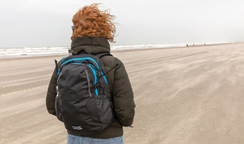 Explorer Ribstop mittlerer Wanderrucksack 26L PVC frei schwarz, blau bedrucken, Art.-Nr. P760.151