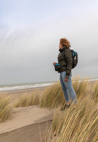 Explorer Ribstop mittlerer Wanderrucksack 26L PVC frei schwarz, blau bedrucken, Art.-Nr. P760.151
