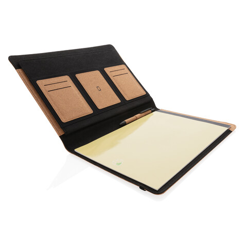 Deluxe Kork Portfolio A4 mit Stift braun bedrucken, Art.-Nr. P774.131