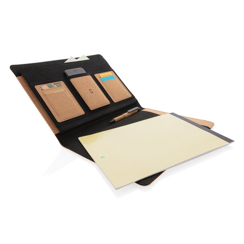 Deluxe Kork Portfolio A4 mit Stift braun bedrucken, Art.-Nr. P774.131