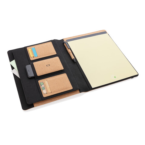 Deluxe Kork Portfolio A4 mit Stift braun bedrucken, Art.-Nr. P774.131
