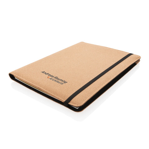 Deluxe Kork Portfolio A4 mit Stift braun bedrucken, Art.-Nr. P774.131