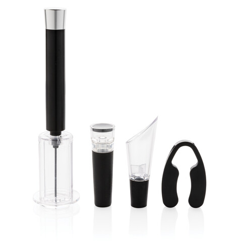 Vino Connoisseur 4-tlg. Set silber bedrucken, Art.-Nr. P911.032