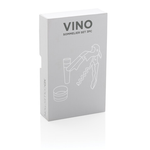 Vino 3-tlg. Sommelier Set silber bedrucken, Art.-Nr. P911.072 Vino 3-tlg. Sommelier Set silber bedrucken, Art.-Nr. P911.072