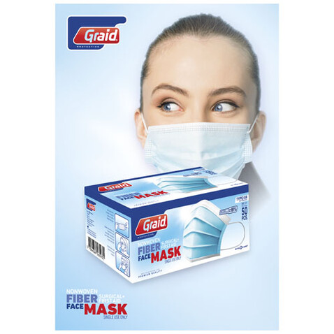 Moore Typ IIR Gesichtsmaske, hellblau bedrucken, Art.-Nr. 12202650 Moore Typ IIR Gesichtsmaske, hellblau bedrucken, Art.-Nr. 12202650