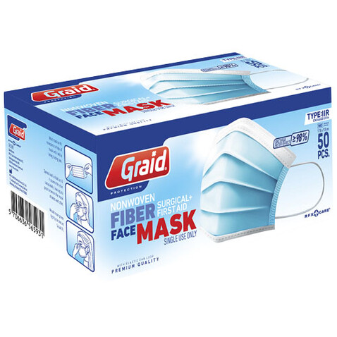 Moore Typ IIR Gesichtsmaske, hellblau bedrucken, Art.-Nr. 12202650 Moore Typ IIR Gesichtsmaske, hellblau bedrucken, Art.-Nr. 12202650