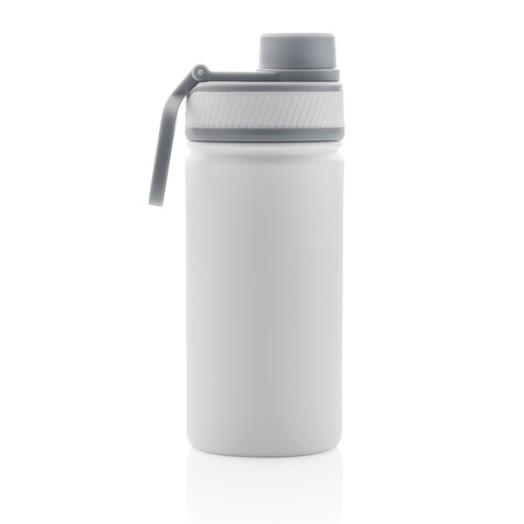 Sport Vakuum-Flasche aus Stainless Steel 550ml weiß, grau bedrucken, Art.-Nr. P436.193 Sport Vakuum-Flasche aus Stainless Steel 550ml weiß, grau bedrucken, Art.-Nr. P436.193